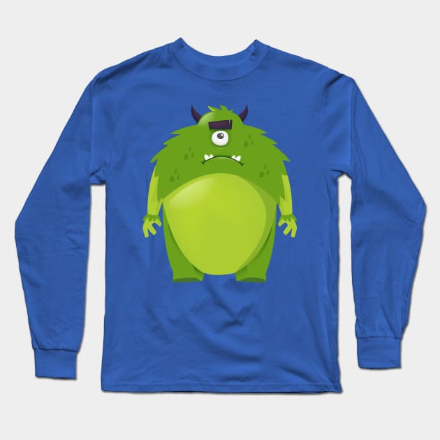 Green Monster Long Sleeve T-Shirt by Mako Design 